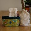 Lot de lingettes lavables avec trousse de toilette et filet de lavage